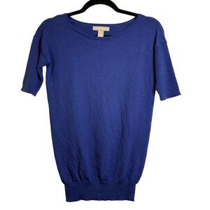 Banana Republic Blue Short Sleeve Knit Sweater Tunic Top XS